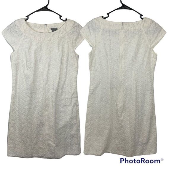 Ann Taylor Petite Eyelet Cap Sleeve Dress - Picture 1 of 6